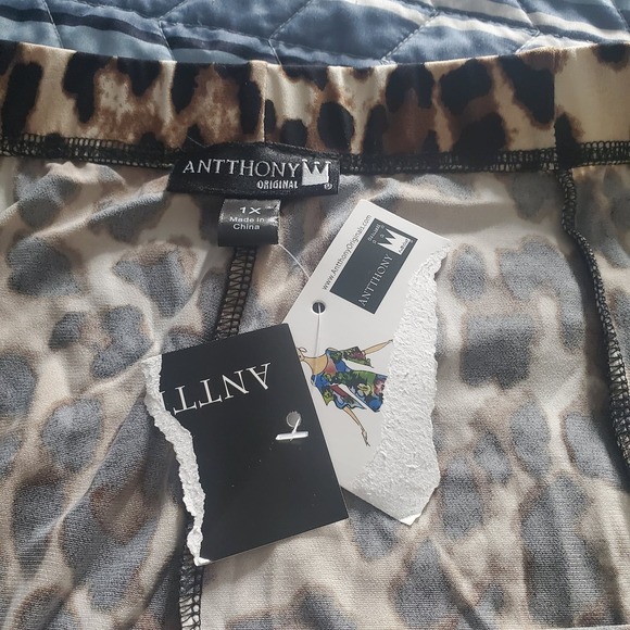 NEW Antthony Original Size 2X Leopard Print Pleated Stretch Midi Skirt - Picture 5 of 10